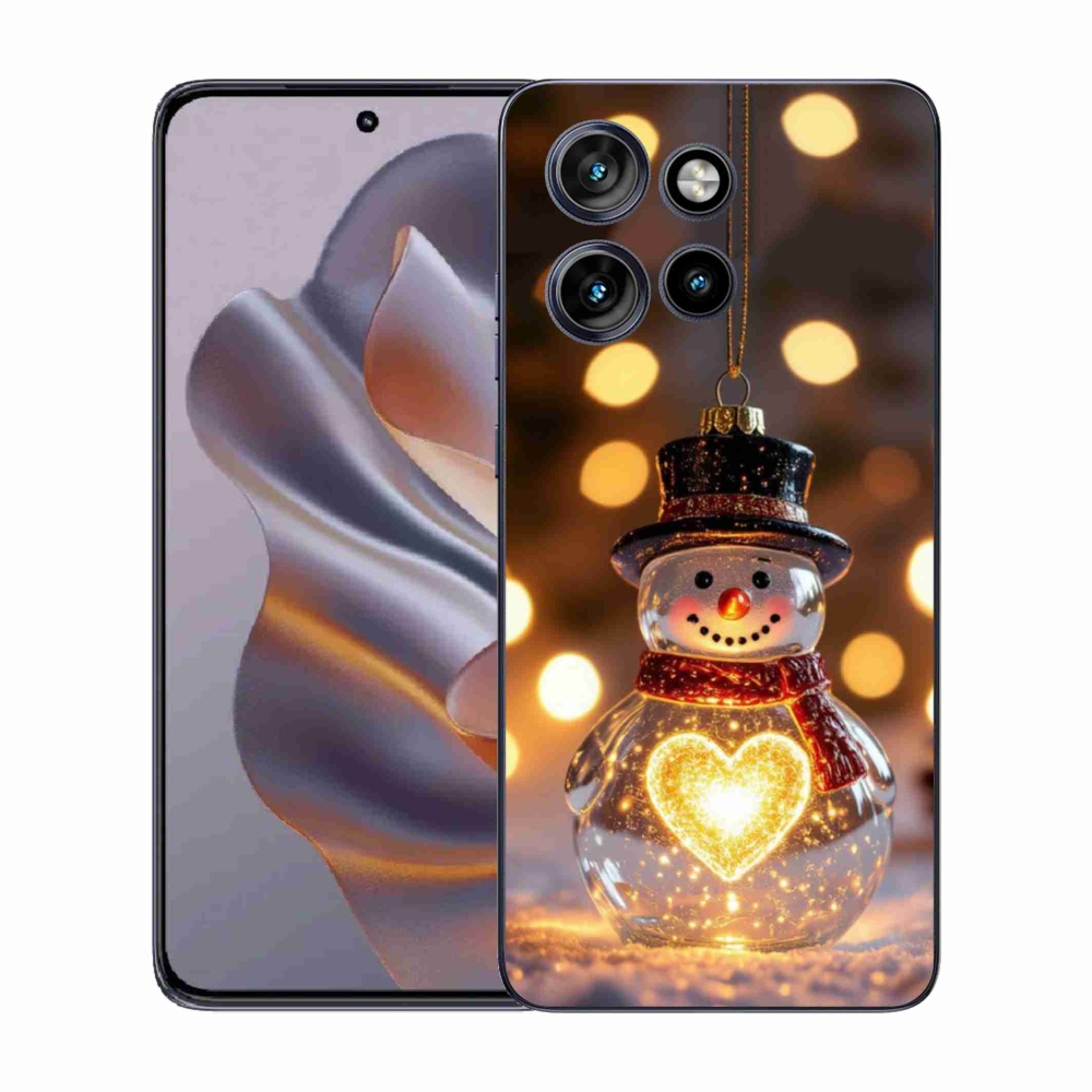 Gelový kryt mmCase na Motorola Edge 50 Neo - svítící vánoční sněhulák
