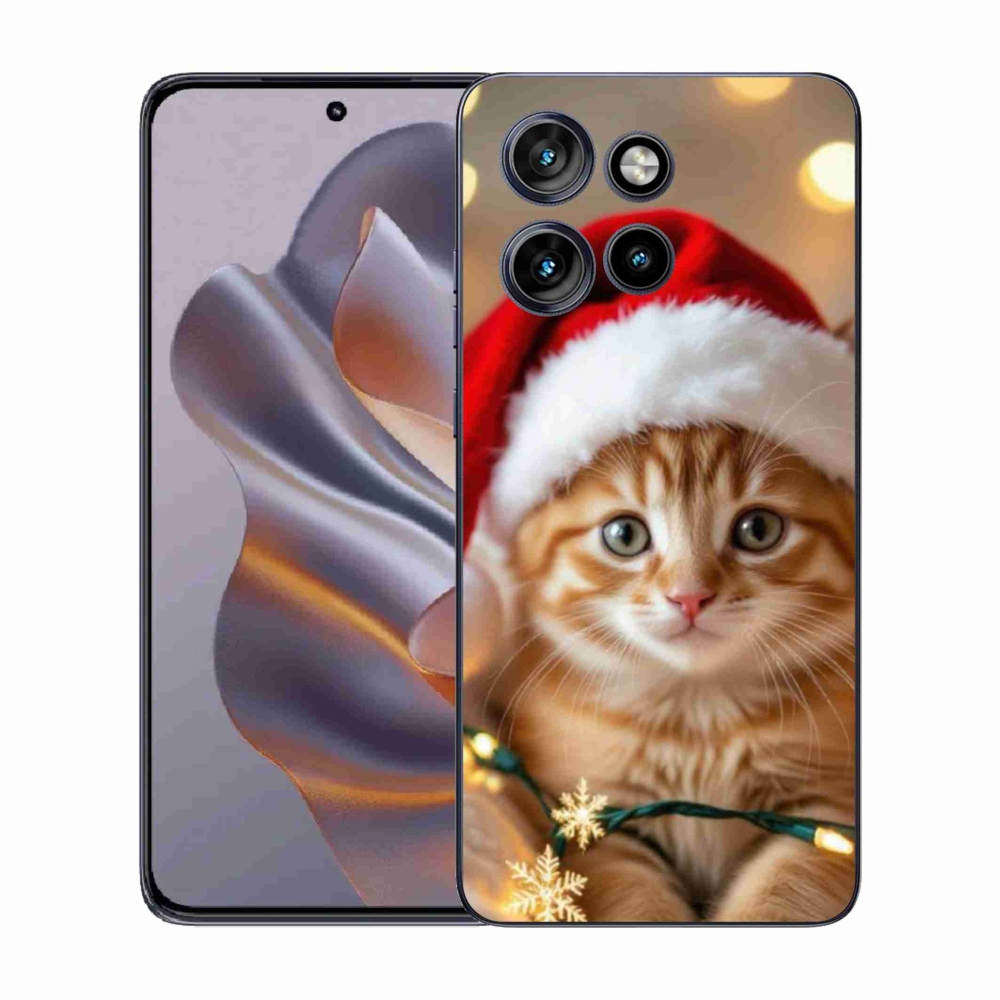 Gelový kryt mmCase na Motorola Edge 50 Neo - vánoční kotě