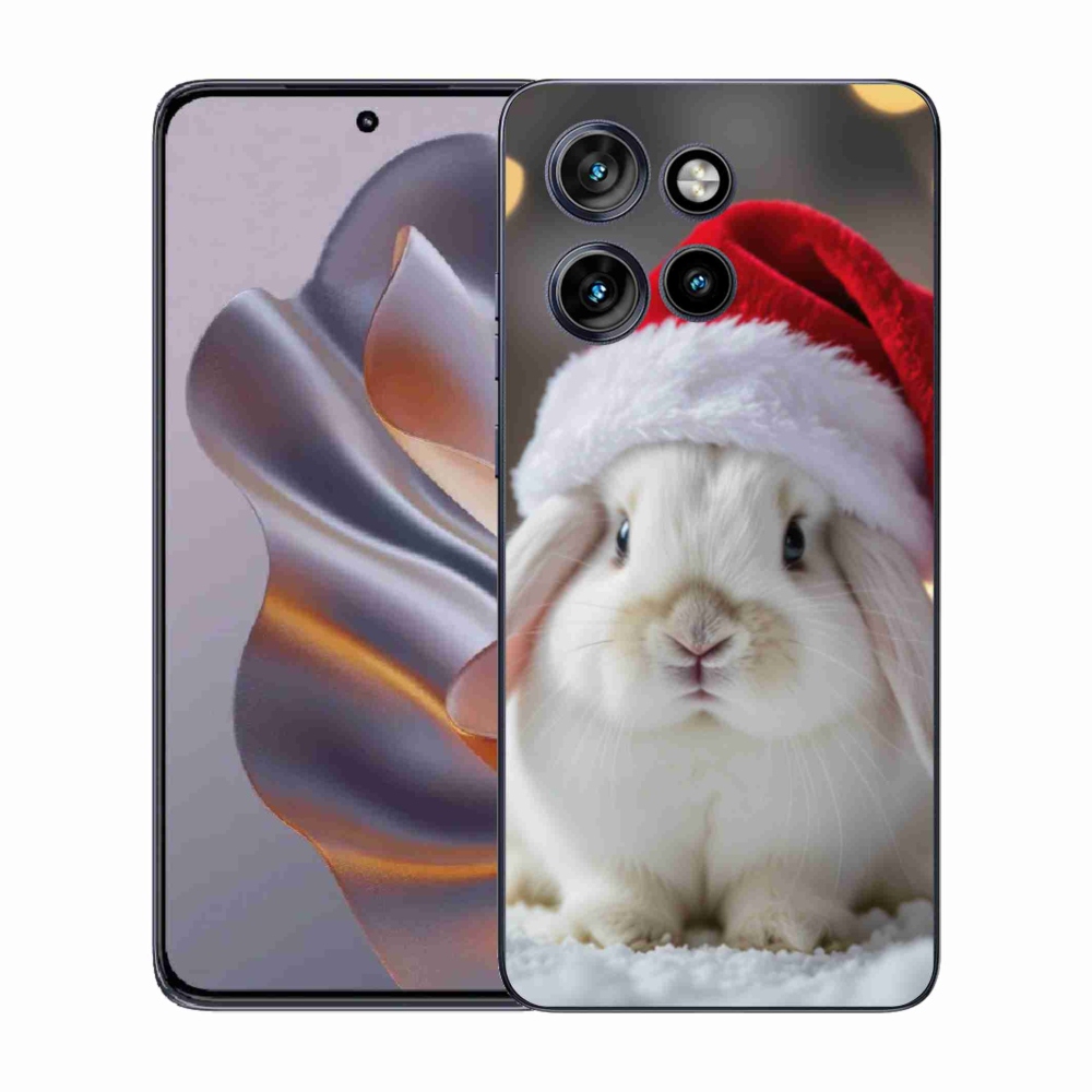 Gelový kryt mmCase na Motorola Edge 50 Neo - vánoční králík
