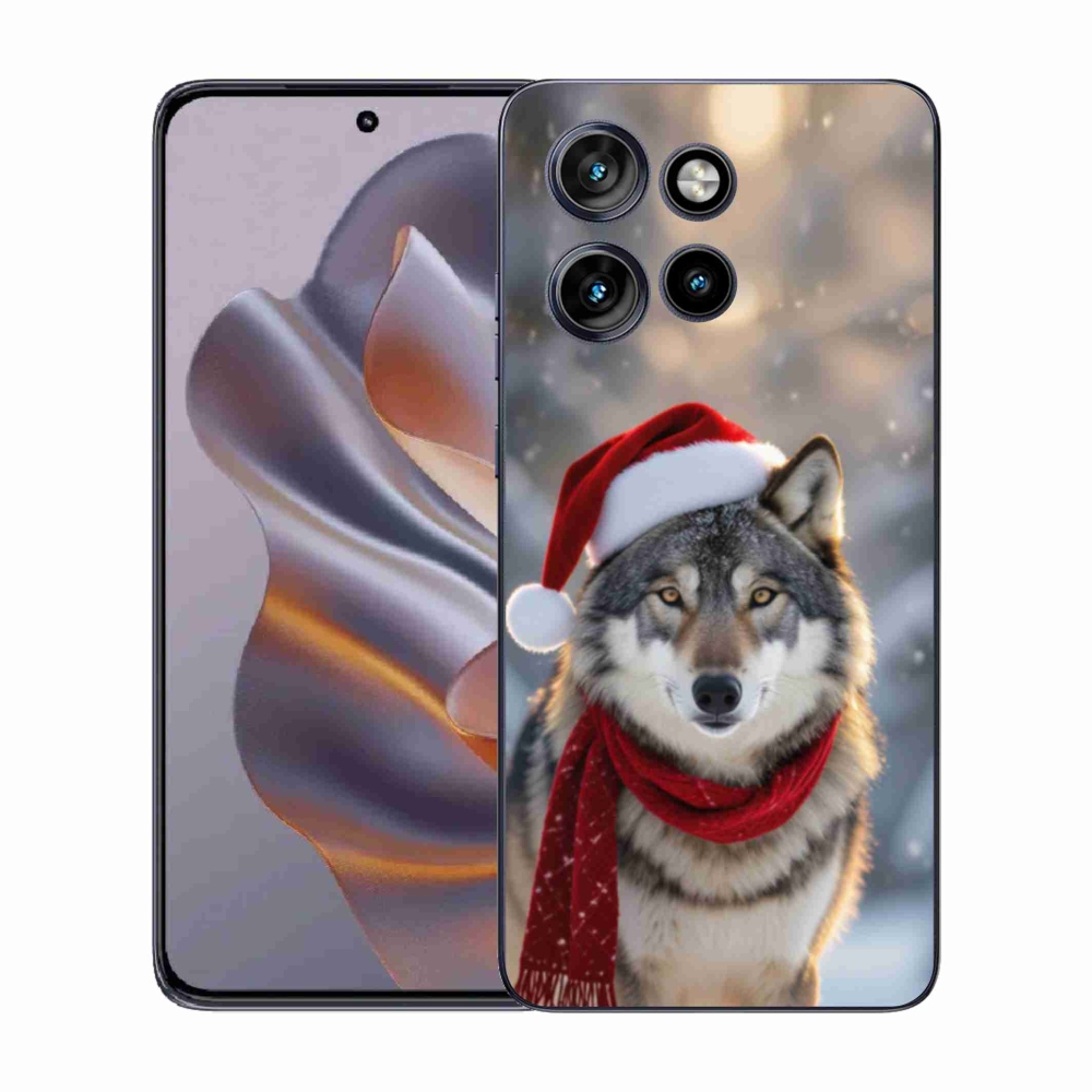 Gelový kryt mmCase na Motorola Edge 50 Neo - vánoční vlk