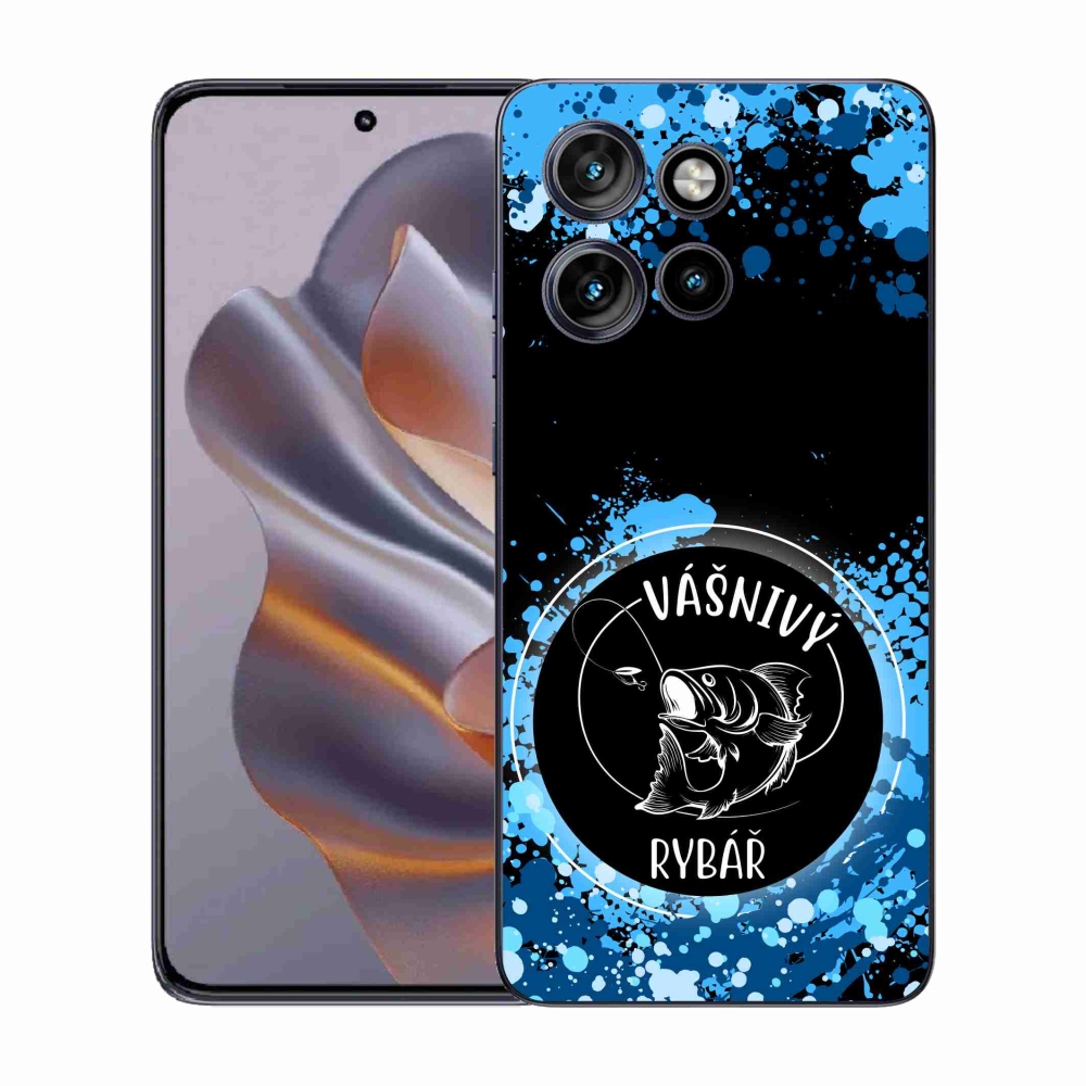 Gelový kryt mmCase na Motorola Edge 50 Neo - vášnivý rybář černé pozadí