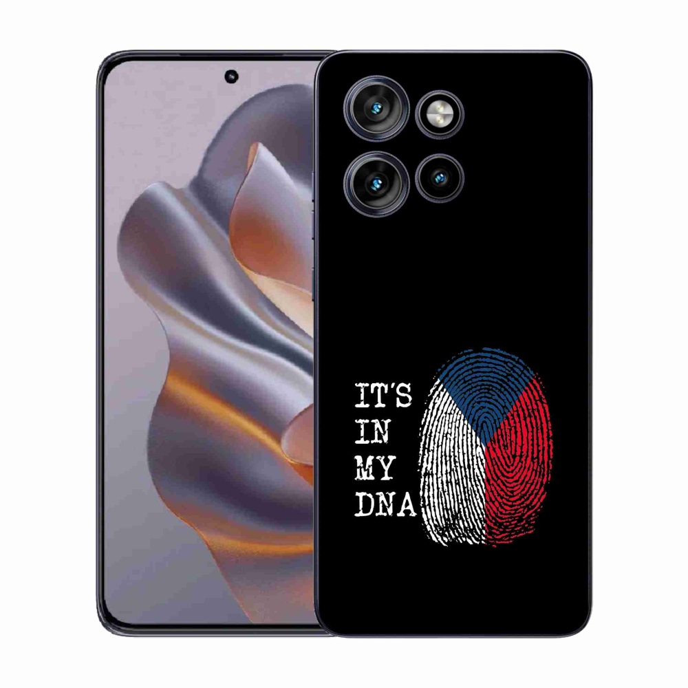 Gelový kryt mmCase na Motorola Edge 50 Neo - vlajka otisk prstu černé pozadí