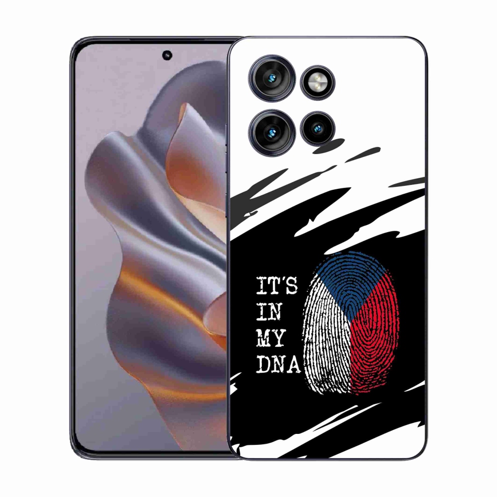 Gelový kryt mmCase na Motorola Edge 50 Neo - vlajka otisk prstu černobílé pozadí