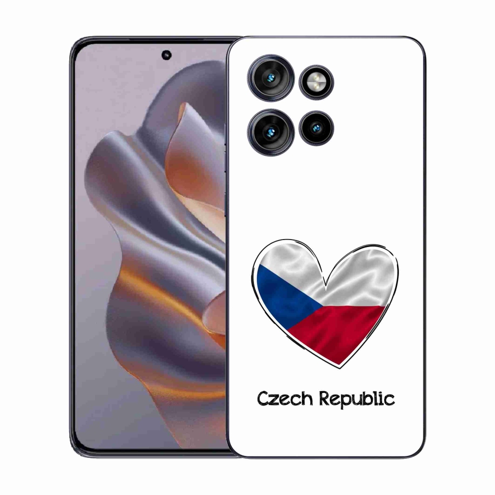 Gelový kryt mmCase na Motorola Edge 50 Neo - vlajka srdce bílé pozadí