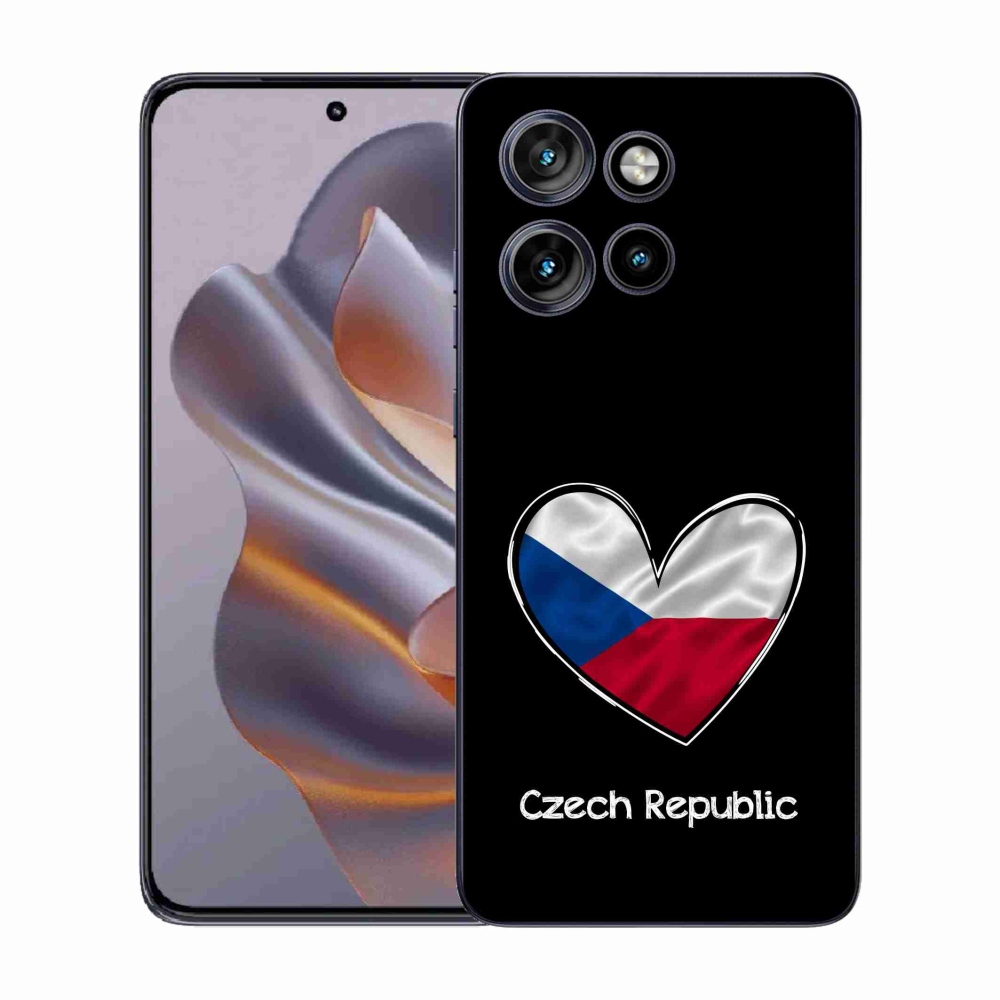 Gelový kryt mmCase na Motorola Edge 50 Neo - vlajka srdce černé pozadí
