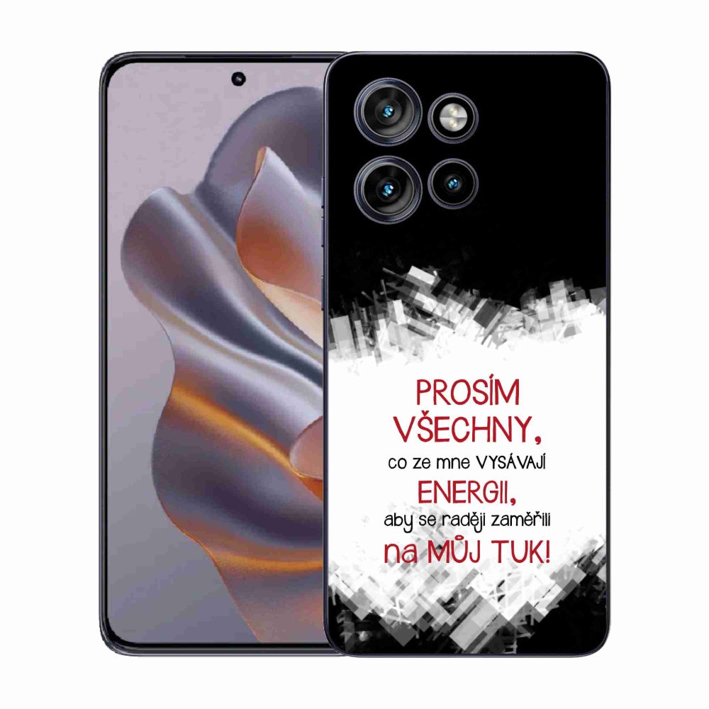 Gelový kryt mmCase na Motorola Edge 50 Neo - vtipný text 1 červený