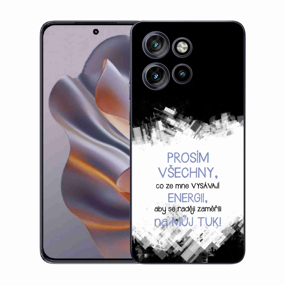 Gelový kryt mmCase na Motorola Edge 50 Neo - vtipný text 1 modrý