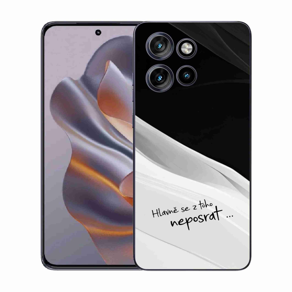 Gelový kryt mmCase na Motorola Edge 50 Neo - vtipný text 13 bíločerné pozadí