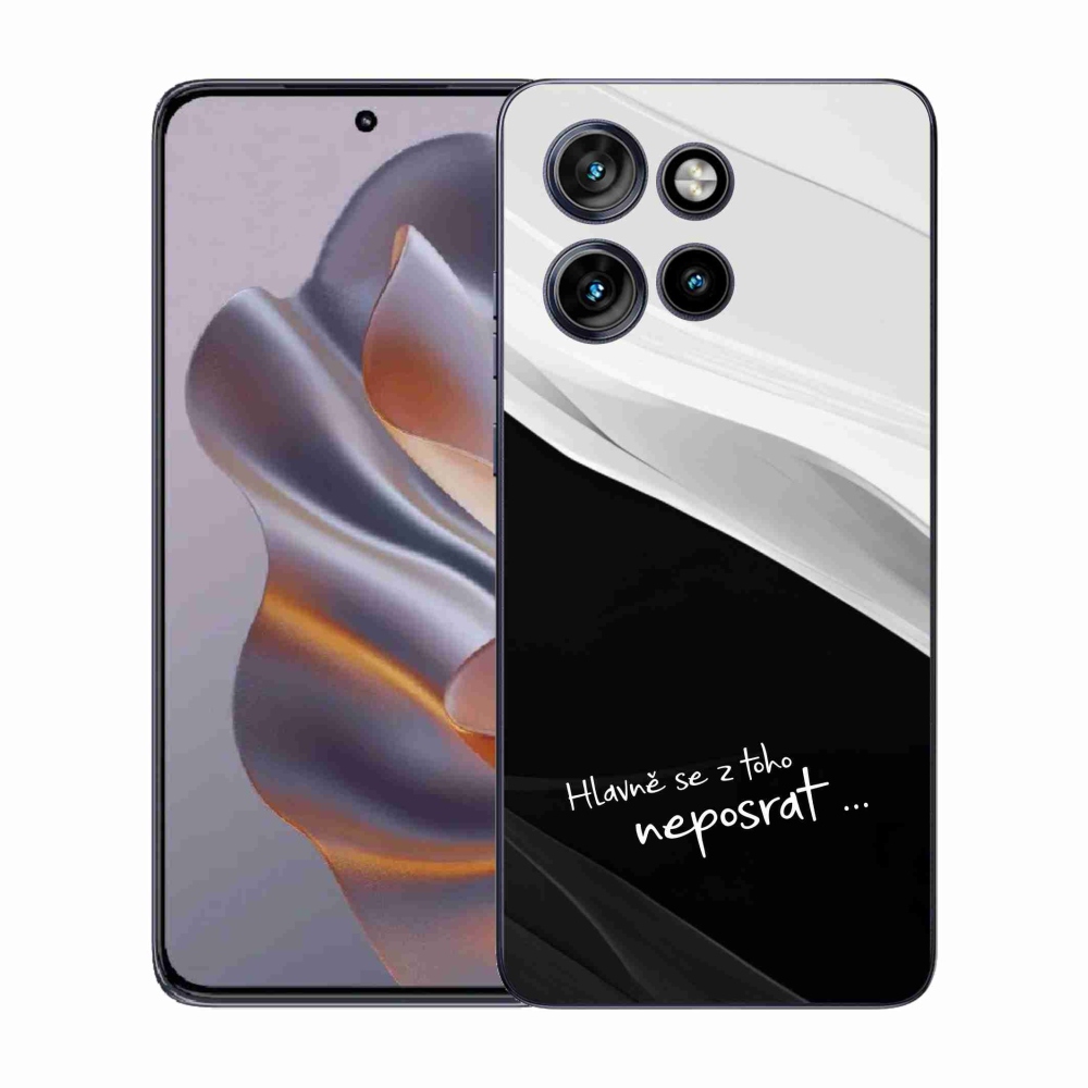 Gelový kryt mmCase na Motorola Edge 50 Neo - vtipný text 13 černobílé pozadí