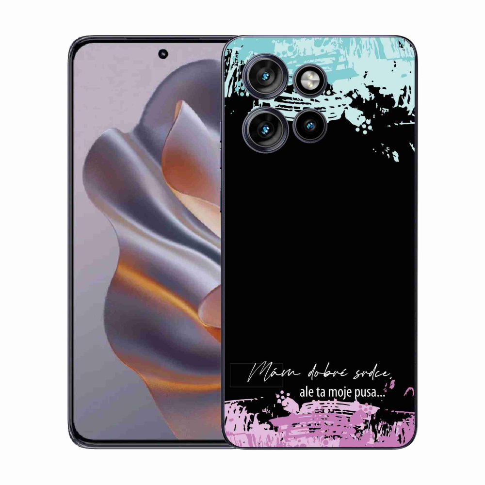 Gelový kryt mmCase na Motorola Edge 50 Neo - vtipný text 3 černé pozadí