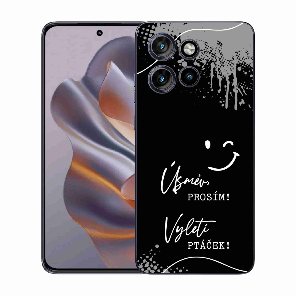 Gelový kryt mmCase na Motorola Edge 50 Neo - vtipný text 4 černé pozadí