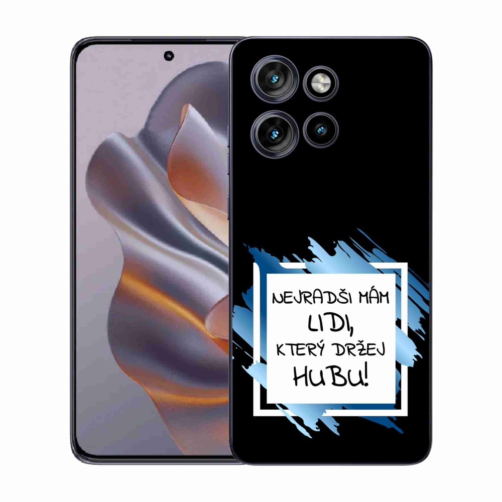 Gelový kryt mmCase na Motorola Edge 50 Neo - vtipný text 7 bíločerné pozadí