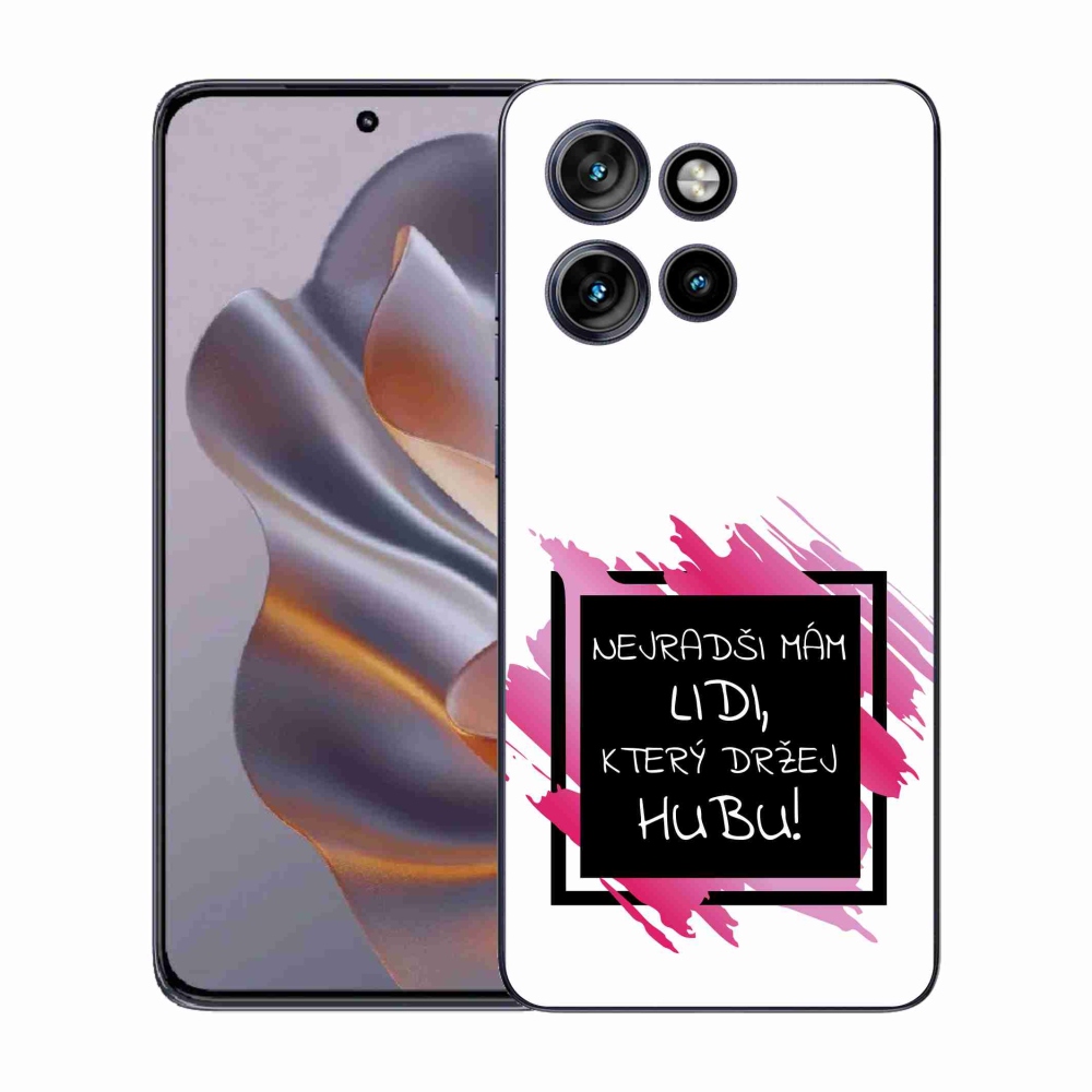 Gelový kryt mmCase na Motorola Edge 50 Neo - vtipný text 7 černobílé pozadí