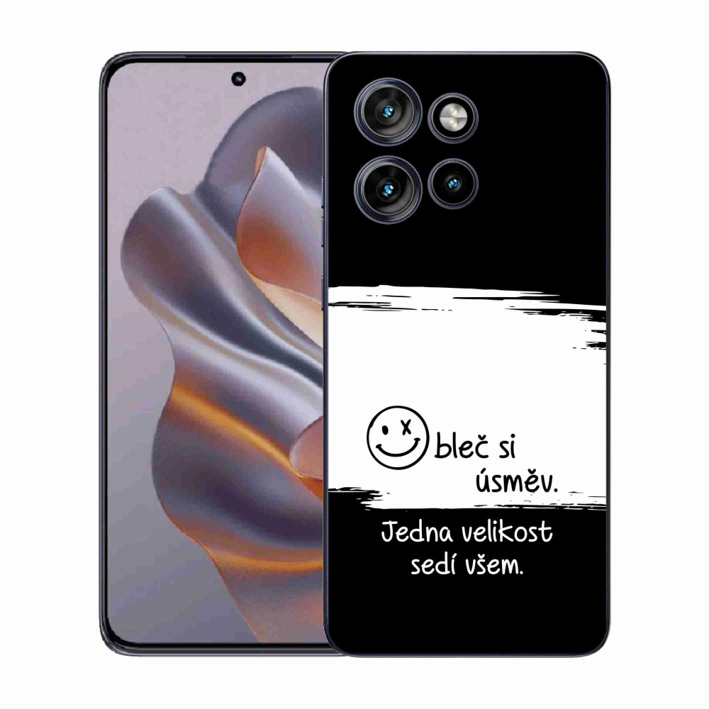 Gelový kryt mmCase na Motorola Edge 50 Neo - vtipný text 8 bíločerné pozadí