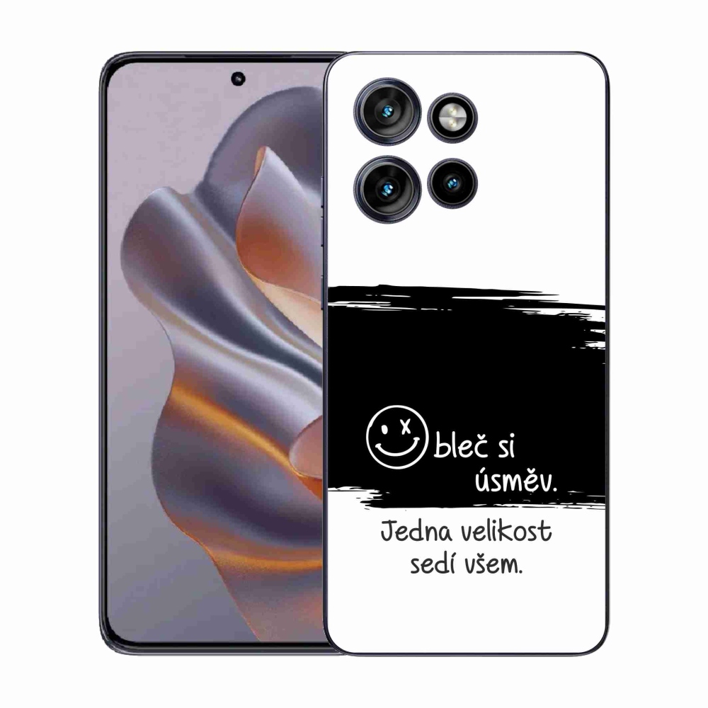 Gelový kryt mmCase na Motorola Edge 50 Neo - vtipný text 8 černobílé pozadí