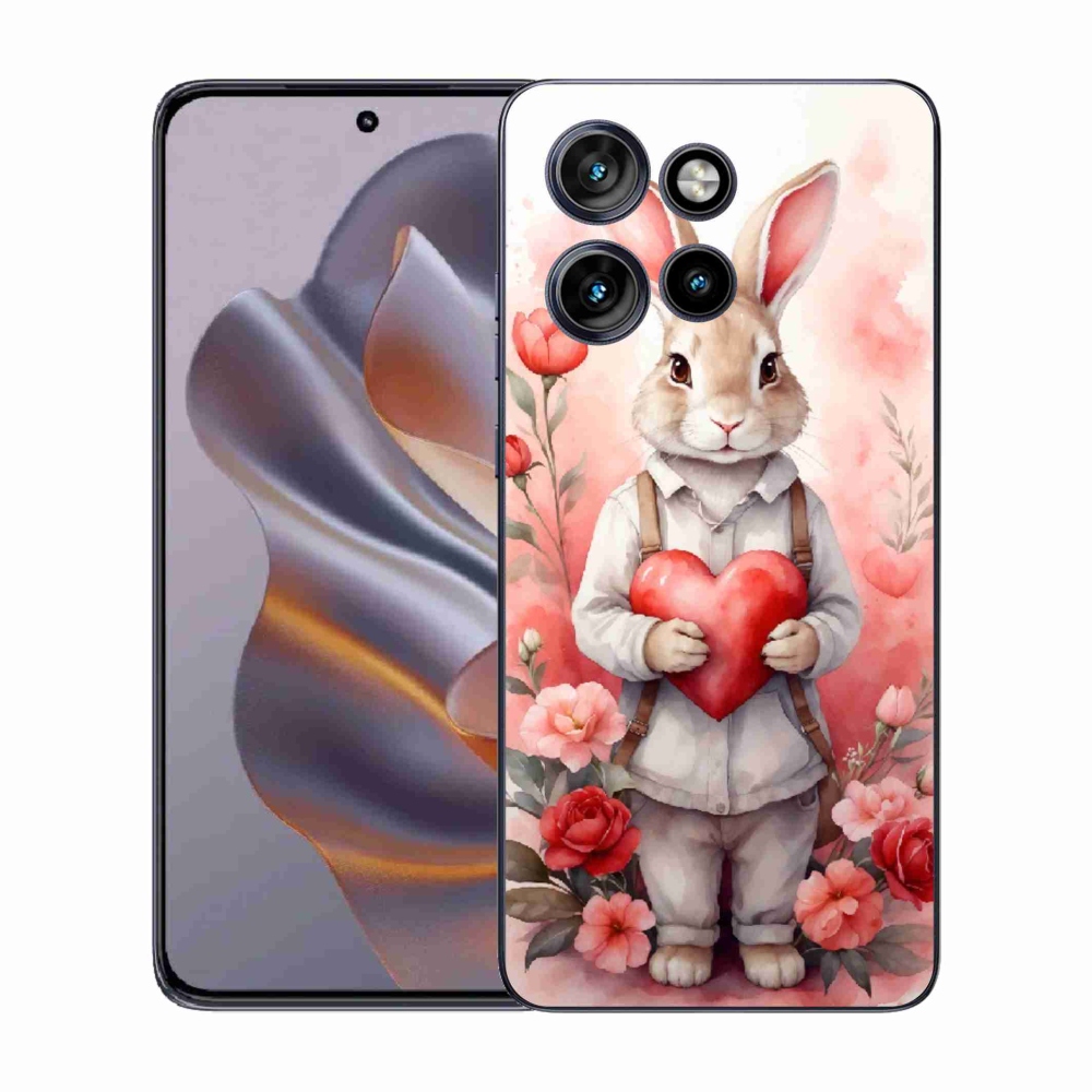 Gelový kryt mmCase na Motorola Edge 50 Neo - zajíc se srdíčkem