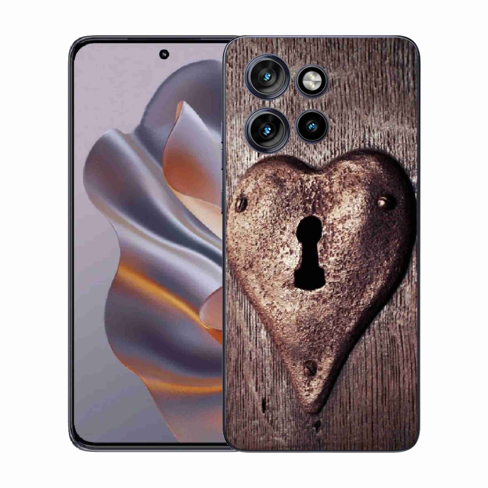 Gelový kryt mmCase na Motorola Edge 50 Neo - zámek ve tvaru srdce