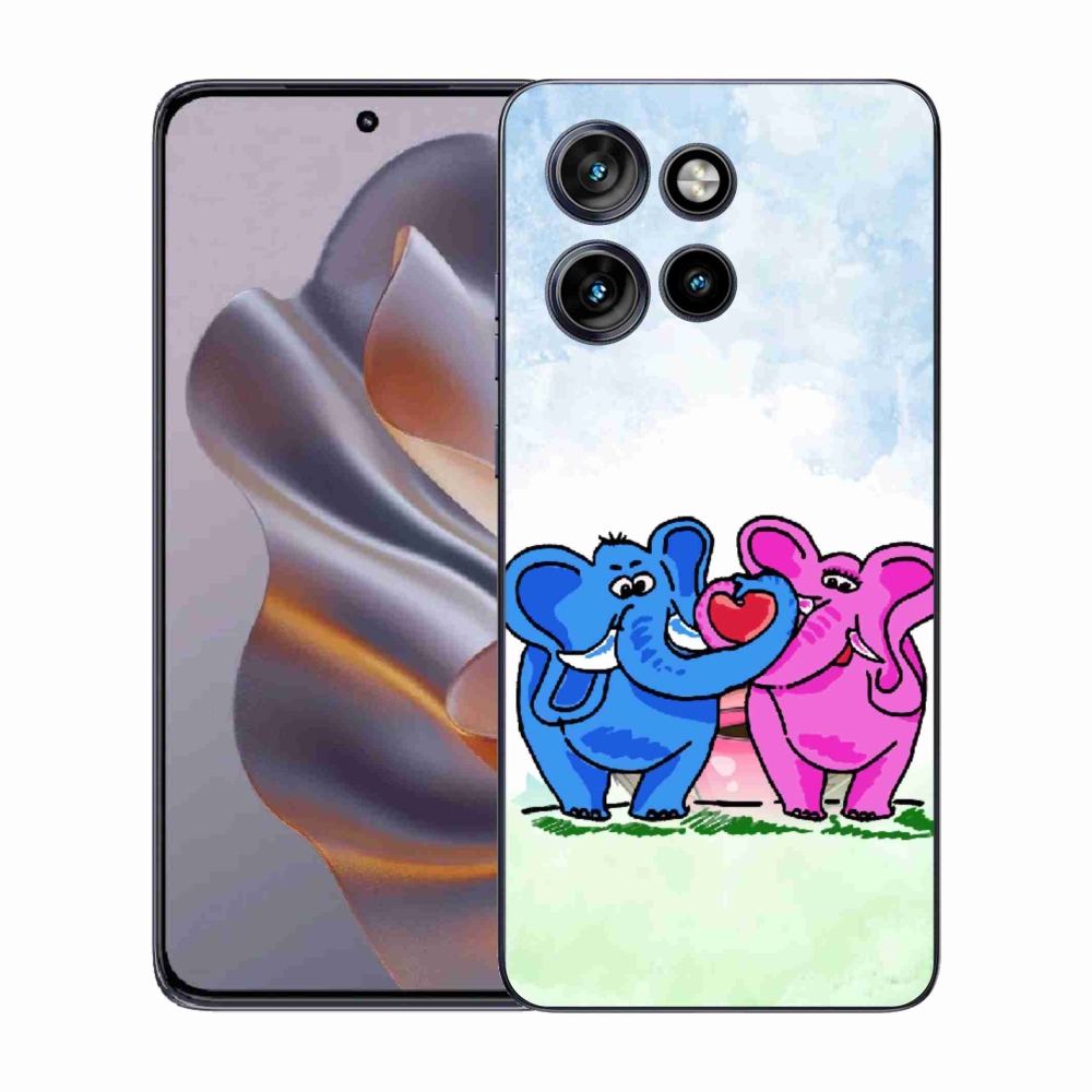 Gelový kryt mmCase na Motorola Edge 50 Neo - zamilovaní sloni