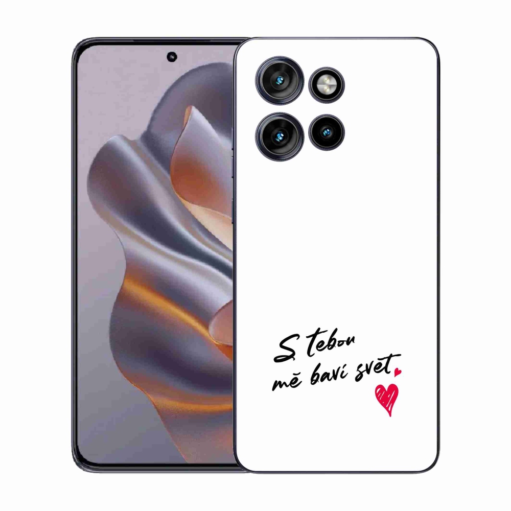 Gelový kryt mmCase na Motorola Edge 50 Neo - zamilovaný text 1 bílé pozadí