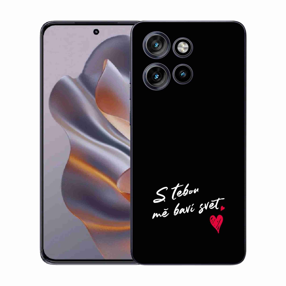 Gelový kryt mmCase na Motorola Edge 50 Neo - zamilovaný text 1 černé pozadí