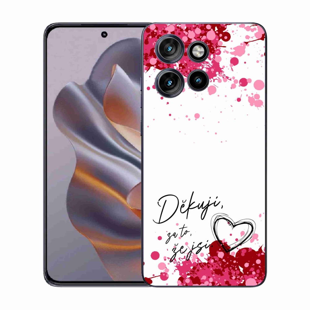 Gelový kryt mmCase na Motorola Edge 50 Neo - zamilovaný text 2 bílé pozadí