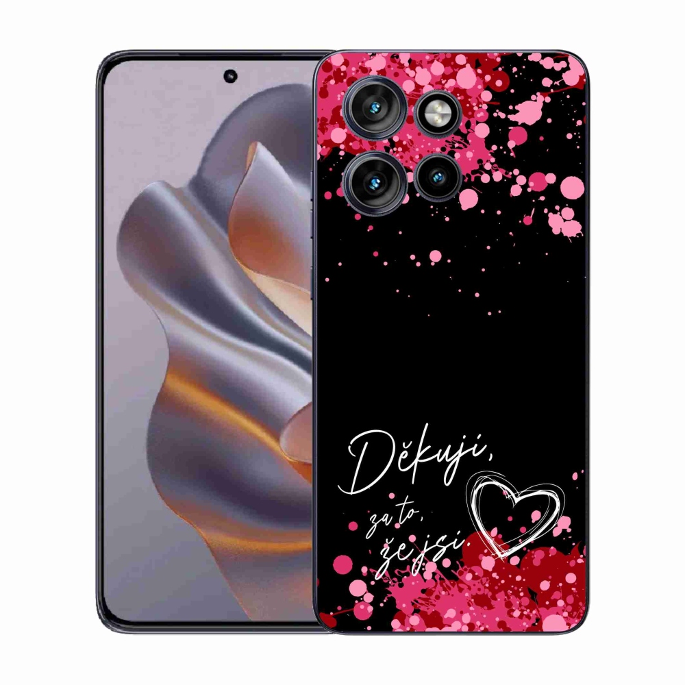 Gelový kryt mmCase na Motorola Edge 50 Neo - zamilovaný text 2 černé pozadí