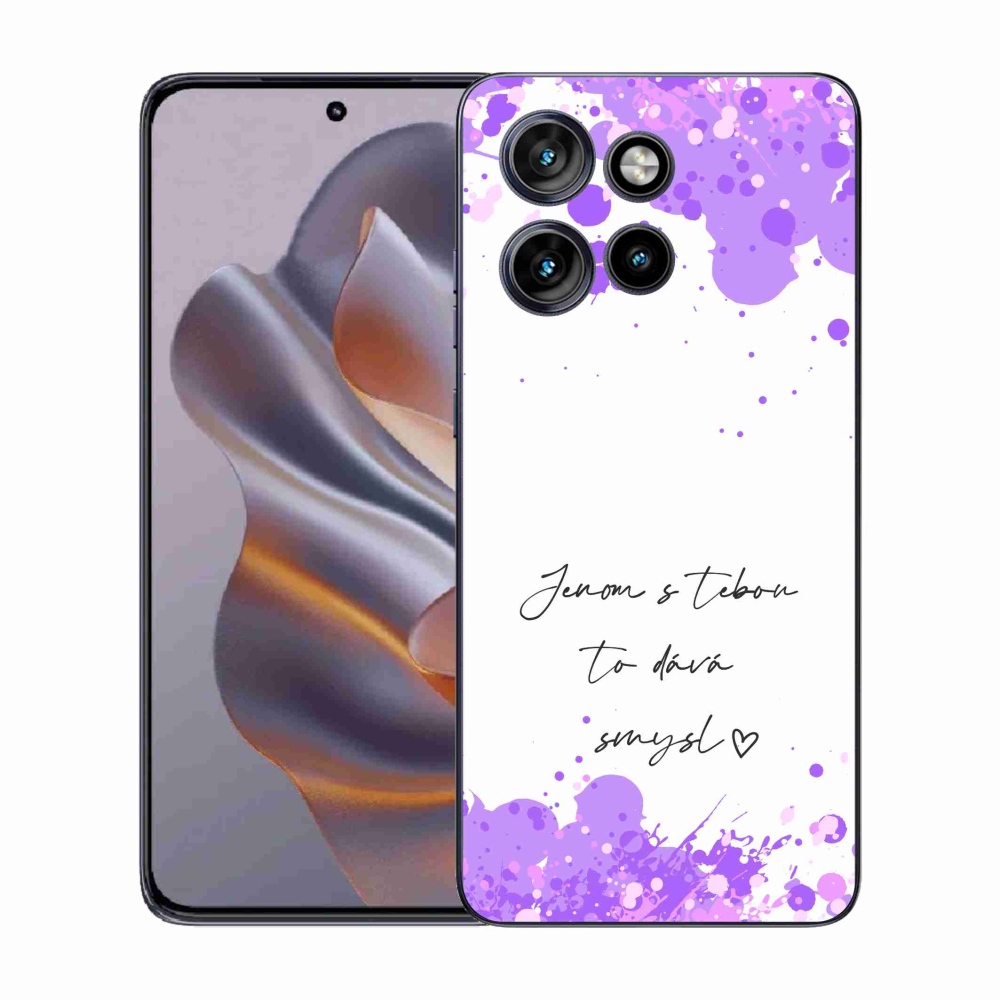 Gelový kryt mmCase na Motorola Edge 50 Neo - zamilovaný text bílé pozadí