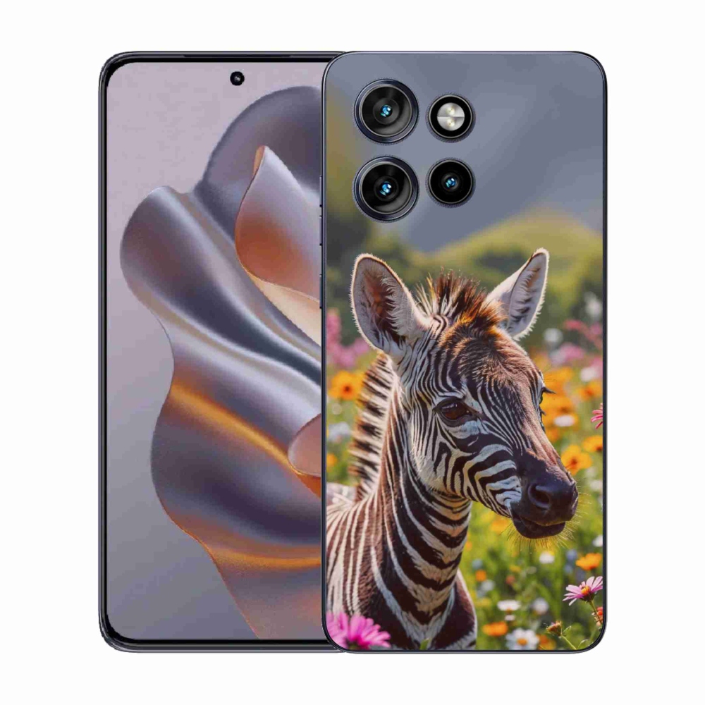 Gelový kryt mmCase na Motorola Edge 50 Neo - zebra na louce