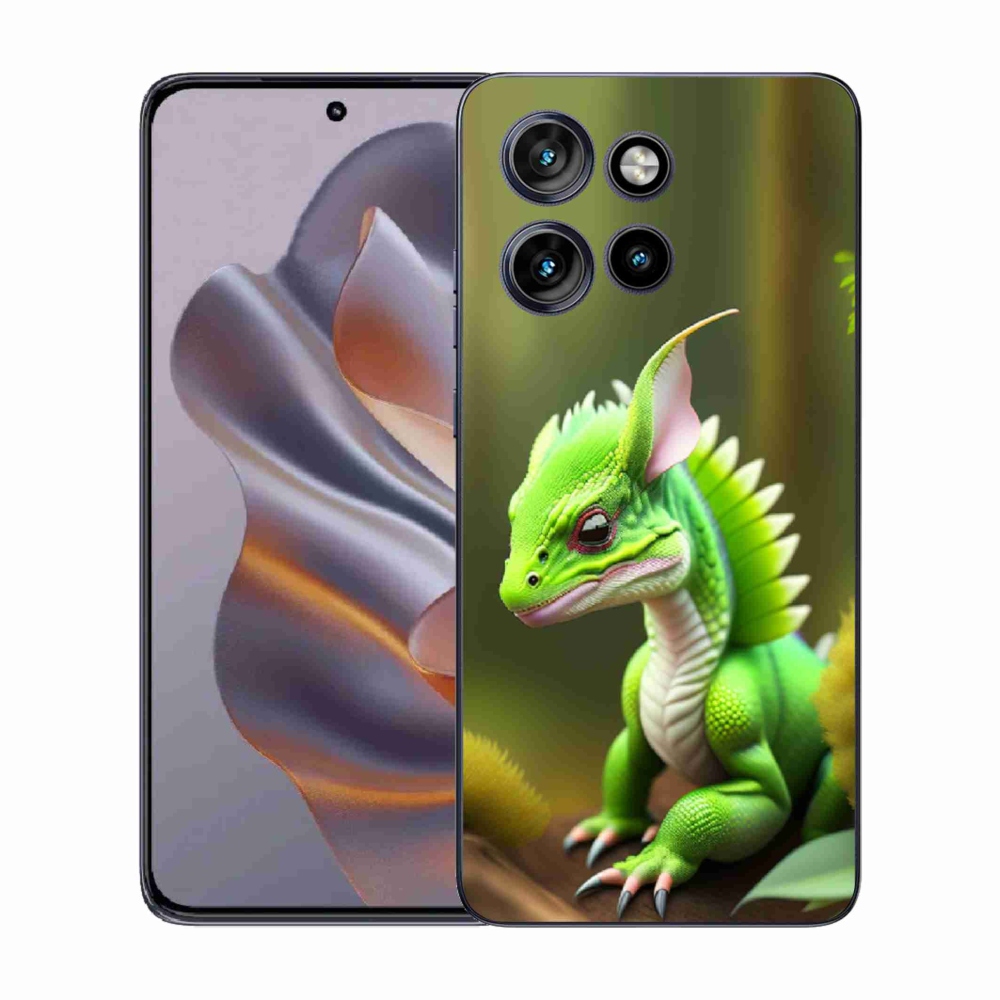 Gelový kryt mmCase na Motorola Edge 50 Neo - zelený dráček