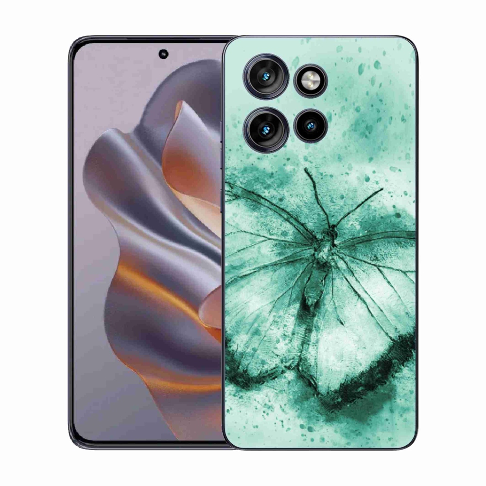 Gelový kryt mmCase na Motorola Edge 50 Neo - zelený motýl