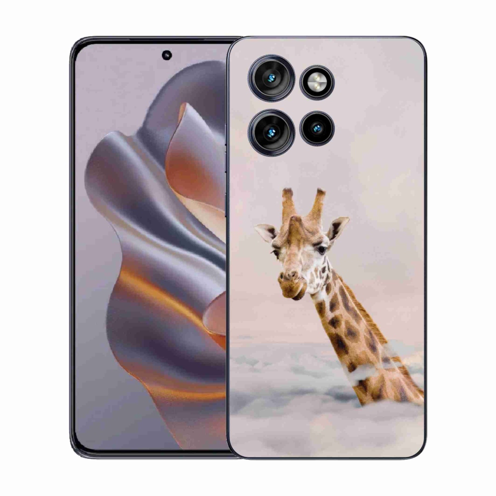 Gelový kryt mmCase na Motorola Edge 50 Neo - žirafa v oblacích