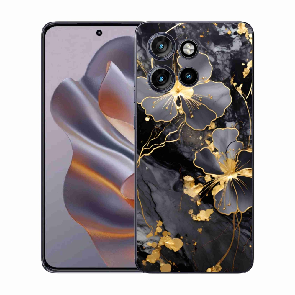 Gelový kryt mmCase na Motorola Edge 50 Neo - zlaté květy