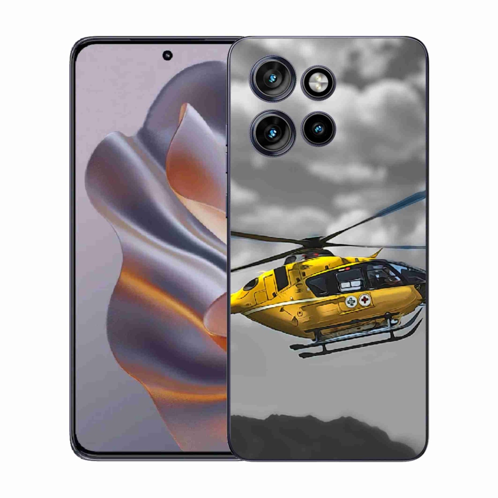 Gelový kryt mmCase na Motorola Edge 50 Neo - žlutá helikoptéra