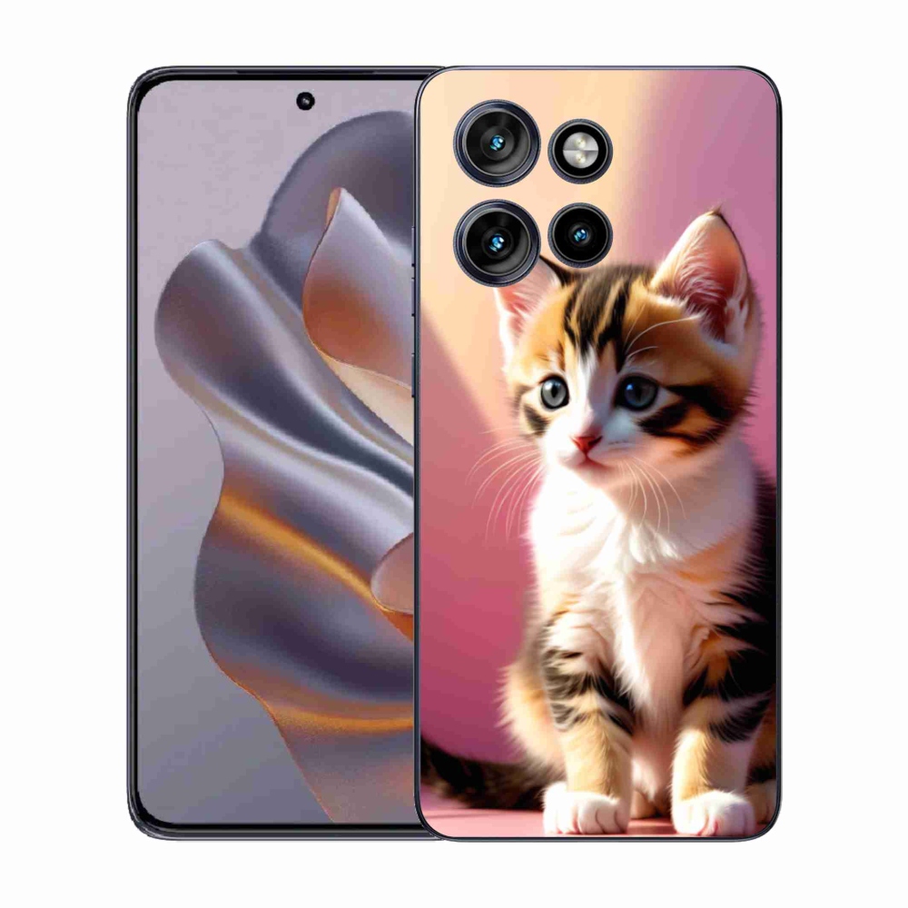 Gelový kryt mmCase na Motorola Edge 50 Neo - zvědavé kotě 2