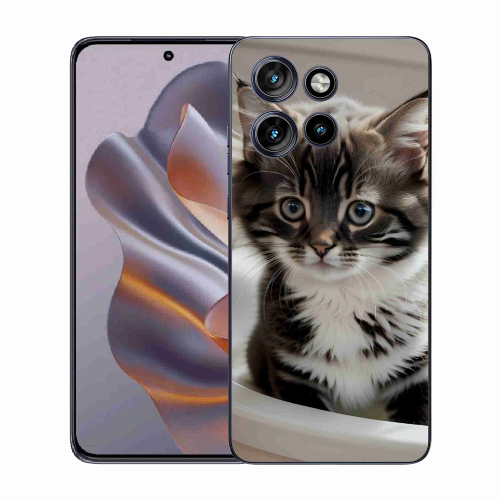 Gelový kryt mmCase na Motorola Edge 50 Neo - zvědavé kotě