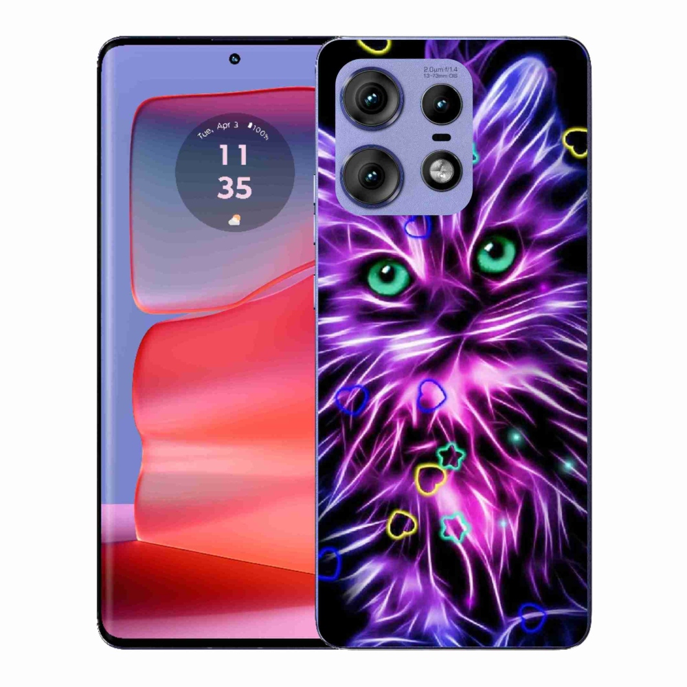 Gelový kryt mmCase na Motorola Edge 50 Pro - abstraktní kočka