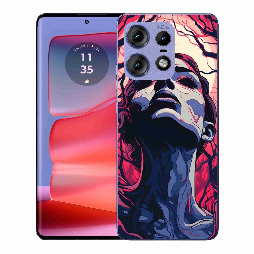 Gelový kryt mmCase na Motorola Edge 50 Pro - abstraktní obličej