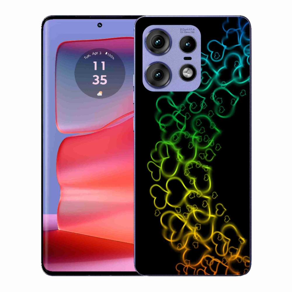 Gelový kryt mmCase na Motorola Edge 50 Pro - barevná srdíčka