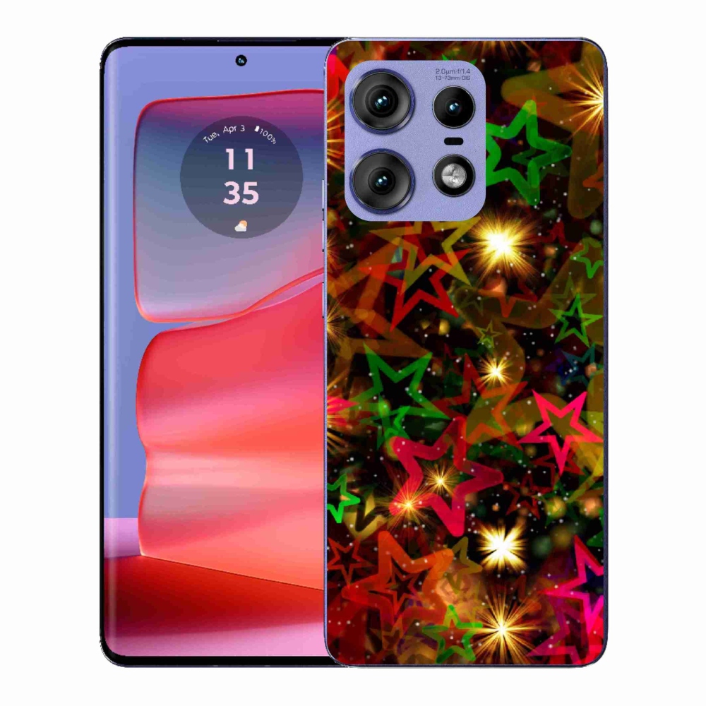 Gelový kryt mmCase na Motorola Edge 50 Pro - barevné hvězdičky