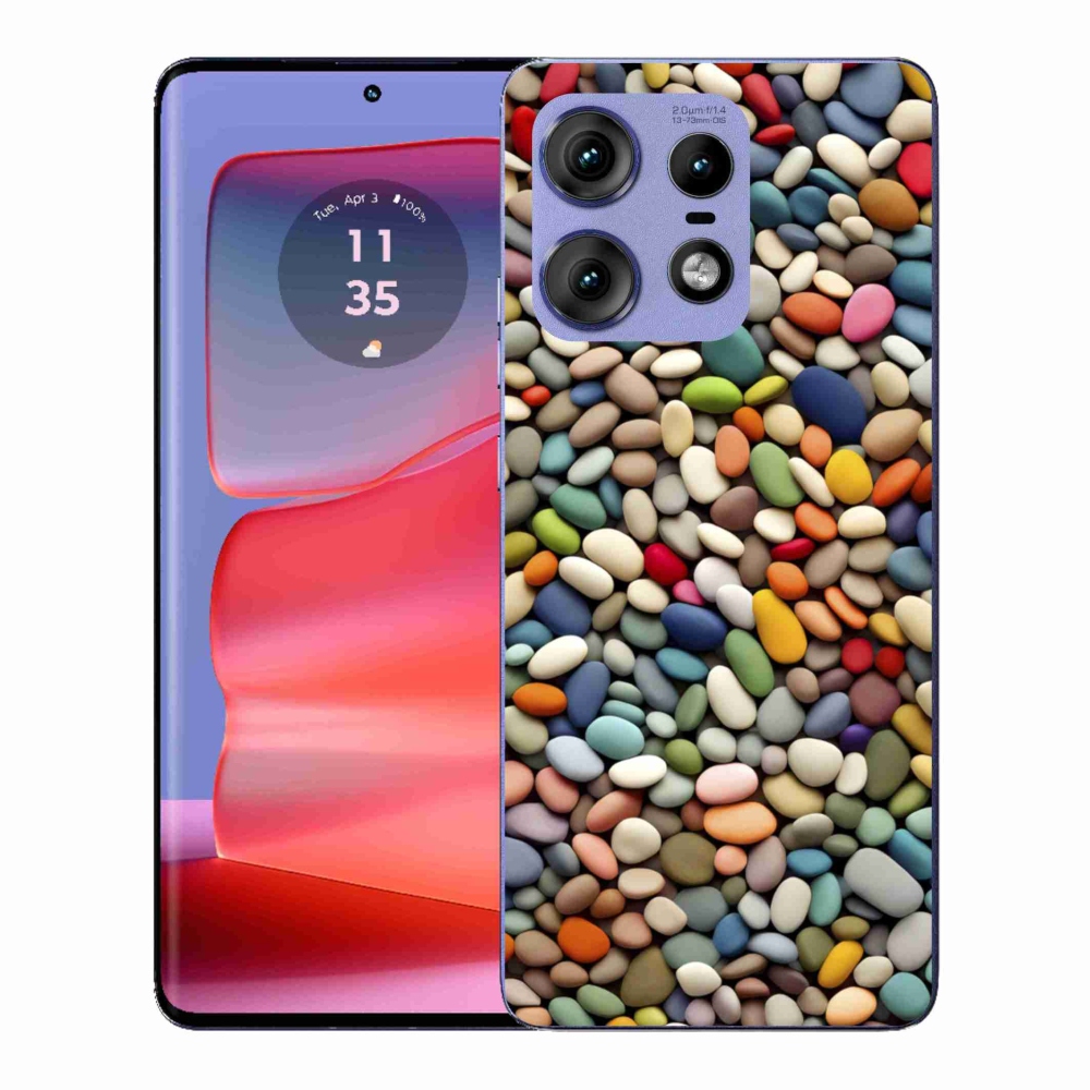 Gelový kryt mmCase na Motorola Edge 50 Pro - barevné kamínky 2