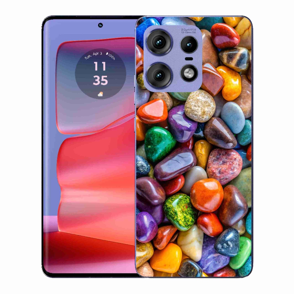 Gelový kryt mmCase na Motorola Edge 50 Pro - barevné kamínky