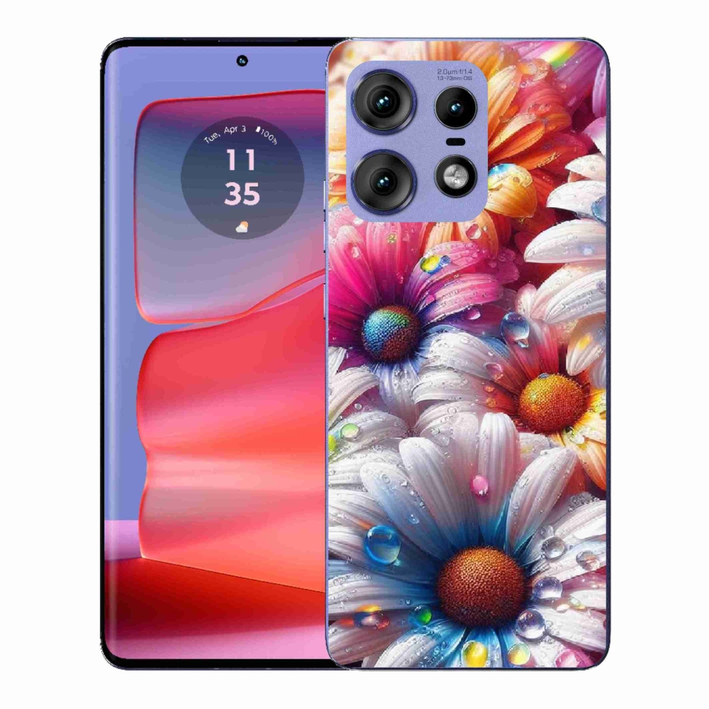 Gelový kryt mmCase na Motorola Edge 50 Pro - barevné kopretiny