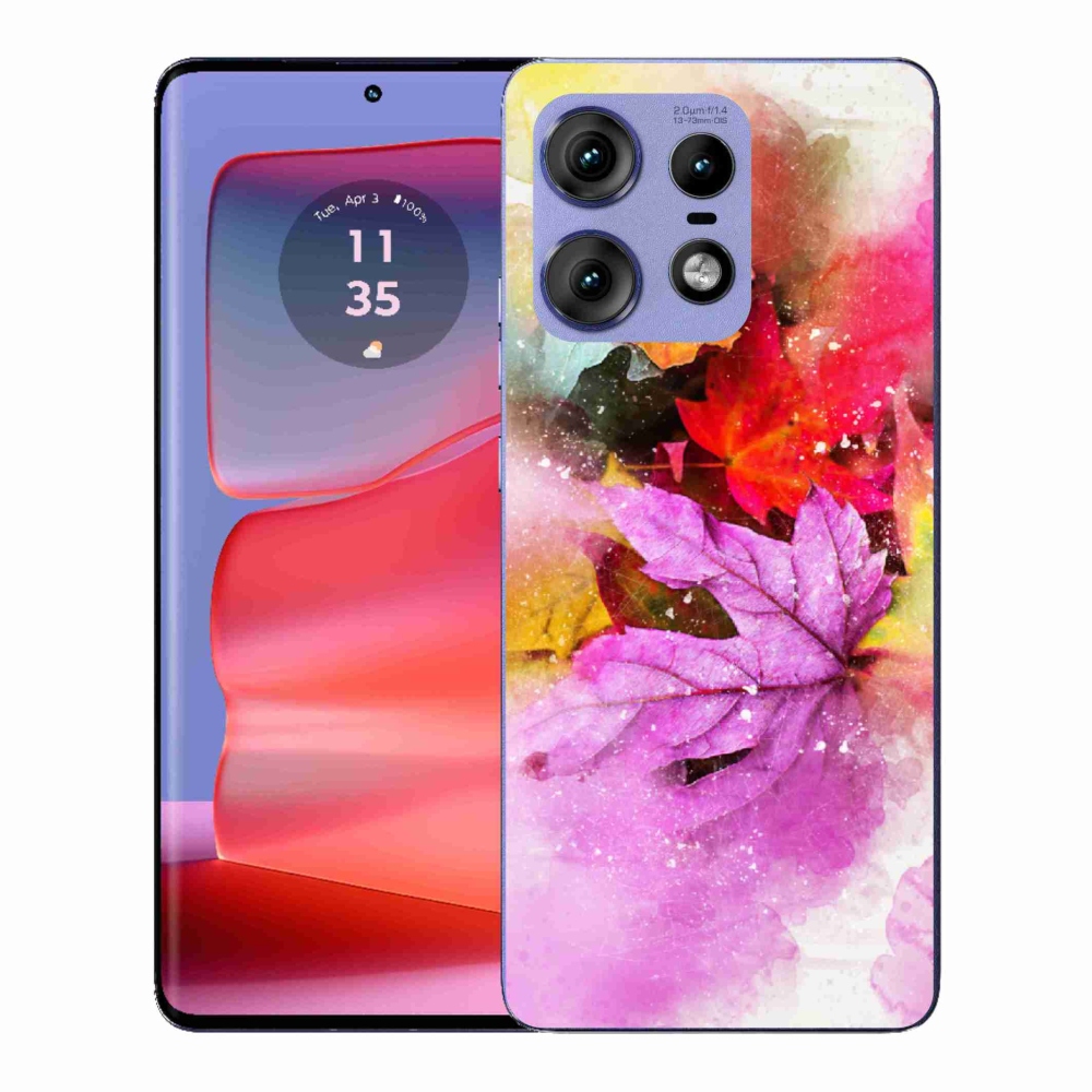Gelový kryt mmCase na Motorola Edge 50 Pro - barevné listy