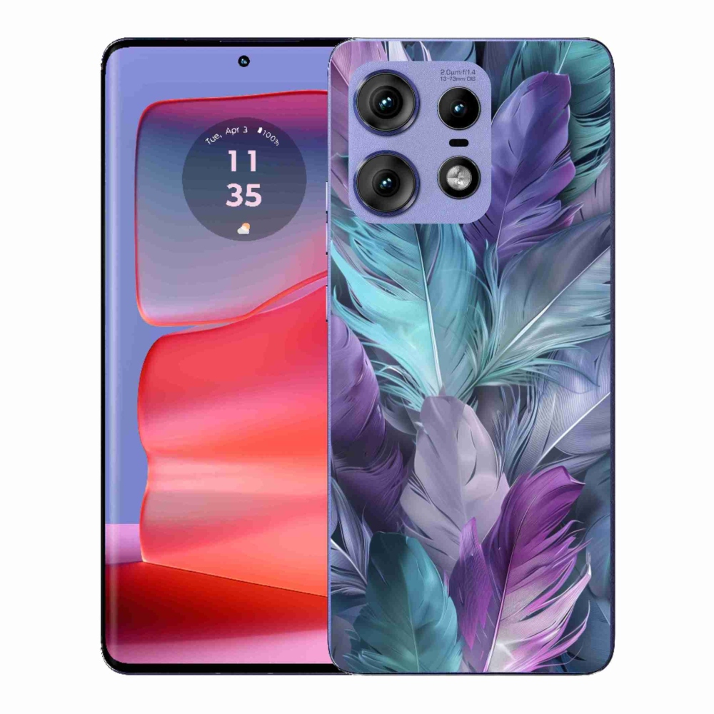 Gelový kryt mmCase na Motorola Edge 50 Pro - barevné peří 2
