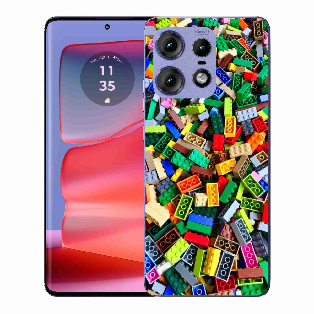 Gelový kryt mmCase na Motorola Edge 50 Pro - barevné stavební kostky
