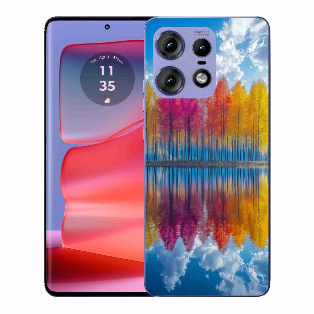 Gelový kryt mmCase na Motorola Edge 50 Pro - barevné stromy