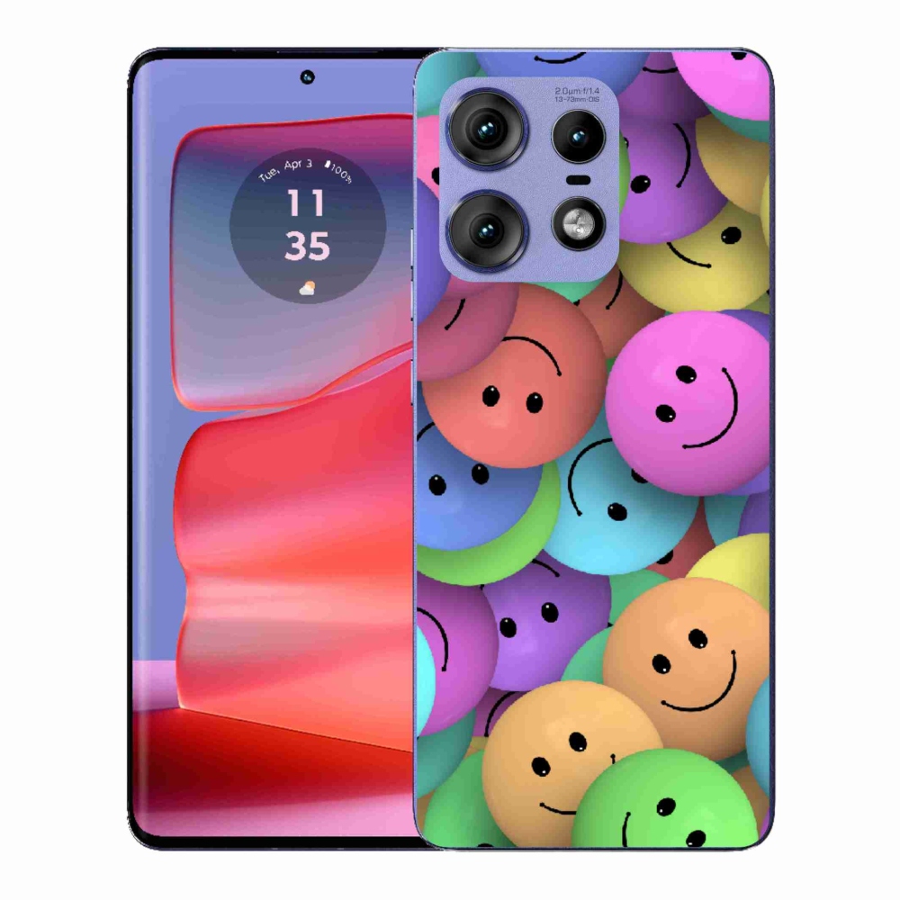 Gelový kryt mmCase na Motorola Edge 50 Pro - barevní smajlíci