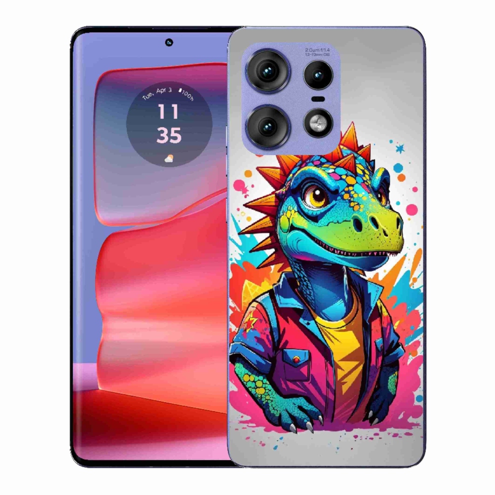Gelový kryt mmCase na Motorola Edge 50 Pro - barevný dinosaurus