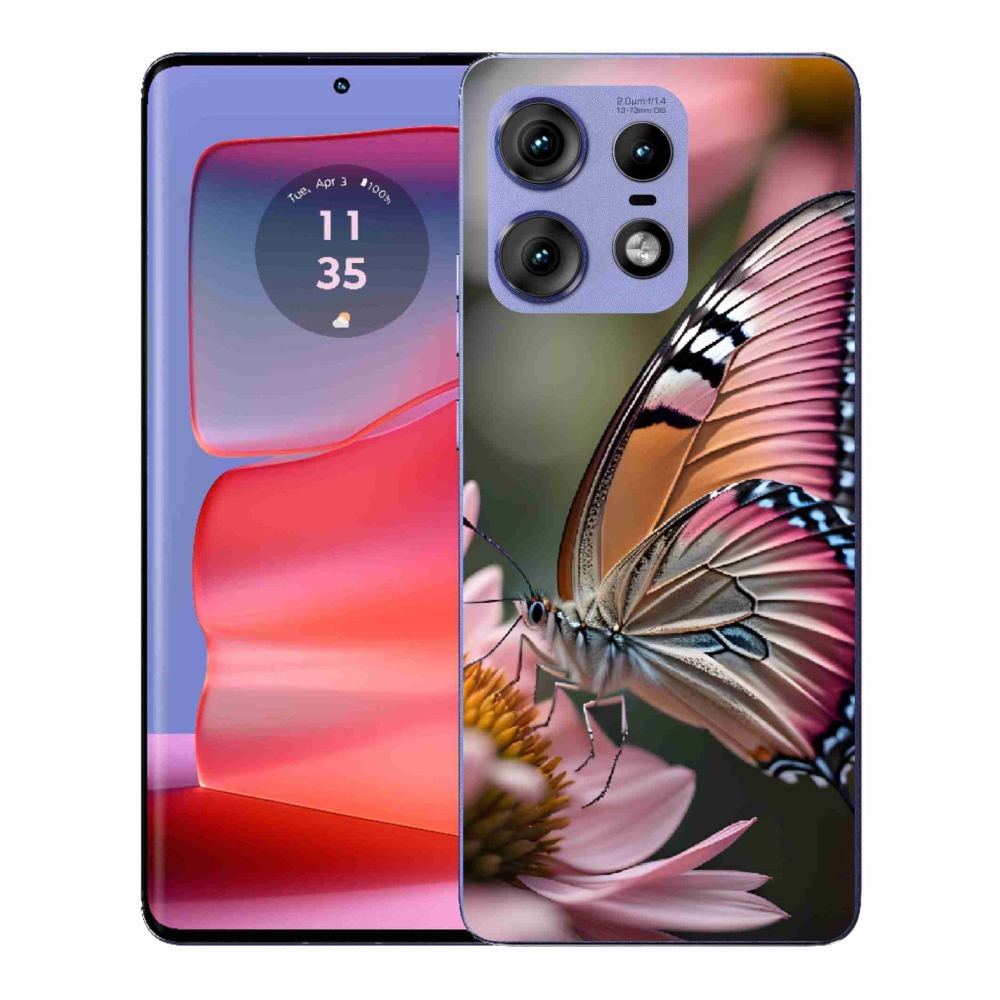 Gelový kryt mmCase na Motorola Edge 50 Pro - barevný motýl