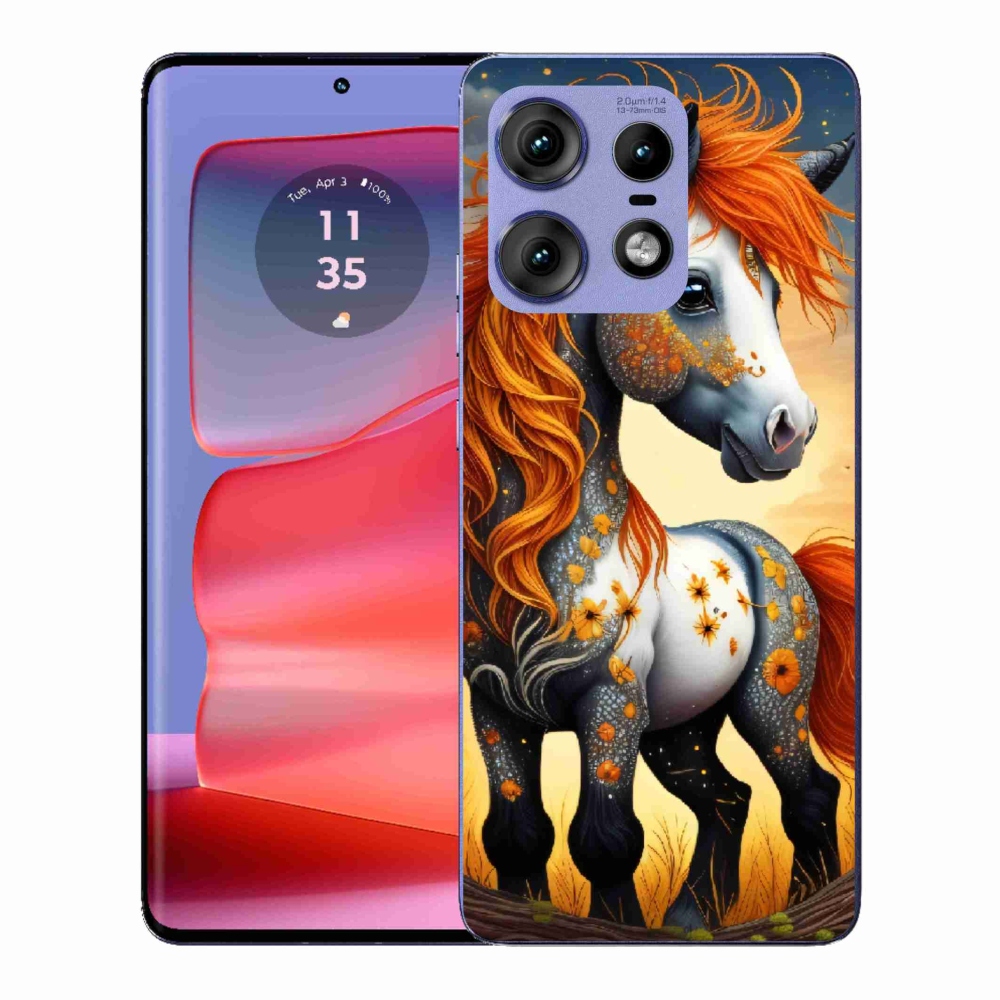 Gelový kryt mmCase na Motorola Edge 50 Pro - barevný poník